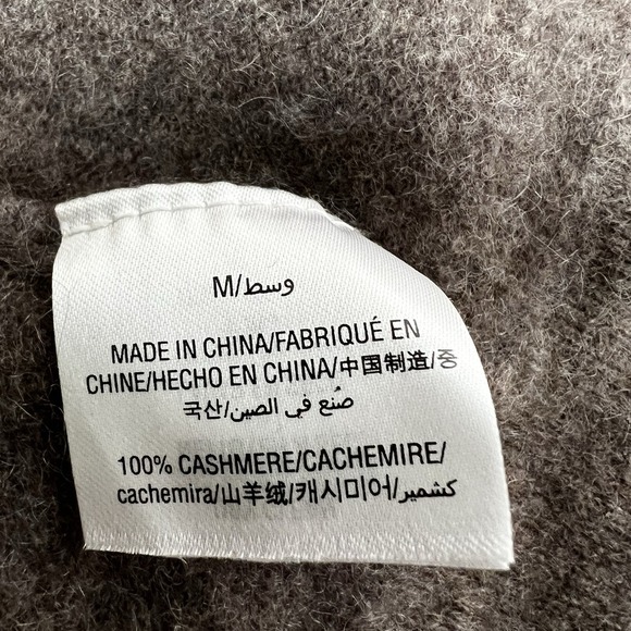 Charter Club Luxury 100% Cashmere Medium Sweater Cardigan Colorblock Grey Brown - Picture 8 of 10